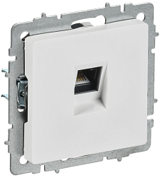 BRITE Розетка компьютерная RJ45 кат.6 РК11-БрАБ арктический белый IEK BR-K10-2-K91