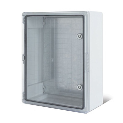 Корпус пластиковый ЩМПп с прозрачной дверцей и монтажной панелью 400х300х170мм, АБС, УХЛ1, IP65 REXANT 11-0412