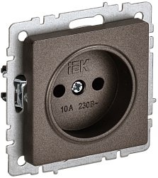 BRITE Розетка 1-местная без заземления без защитных шторок 10А РС10-1-0-БрТБ темная бронза IEK BR-R10-10-K45