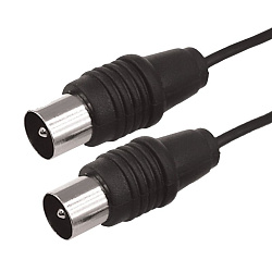 ВЧ кабель ТВ штекер - ТВ штекер, 5м, черный REXANT 17-5024