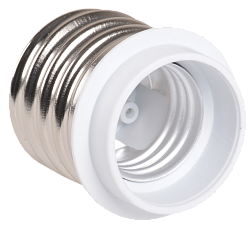 Переходник Е40-Е27 ПР40-27-К02 пластик белый (индивидуальный пакет) IEK EPR31-01-01-K01