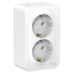 Розетка 2-м ОП Blanca 16А IP20 250В с заземл. защ. шторки с металлич. пластиной бел. SE BLNRA011221 1210444