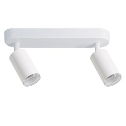 Накладной светильник WOLTA WSL-GU10/2W14W AQUA двойной под лампу GU10 IP44 Белый матовый φ55*260*165mm WSL-GU10/2W14W