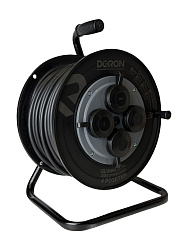 Удлинитель на катушке (пластик) УХз-16-4-30-К УХЛ2, 4 гнезда с заземлением и крышками, ПВС 3х1,5 30м, 30А, IP44 DEKRON DEK0906-0018