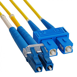 Патч-корд оптический переходной (SM), 9/125 (OS2), LC/UPC-SC/UPC, (Duplex), LSZH, 1м REXANT 50-2409