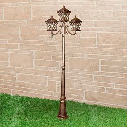 Светильник уличный трехрожковый на столбе IP44 Cassiopeya F/3 черное золото Elektrostandard a025298