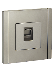 FORTE&PIANO Розетка компьютерная RJ45 кат.6 FP531 сталь IEK FP-K10-2-K46