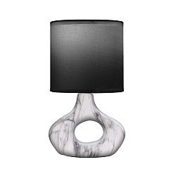 Светильник декоративный настольный Форте, основание кольцо под белый мрамор, черный абажур, цоколь Е27, 60Вт REXANT 603-1026