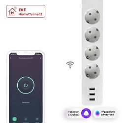 Умный удлинитель EKF Connect Wi-Fi RCE-1-WF
