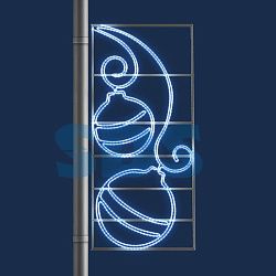 Декоративная консоль Рождественские шары 200 см белые 501-459