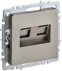 BRITE Розетка компьютерная двойная RJ45 кат.6 РК11-2-БрШ шампань IEK BR-K20-2-K37