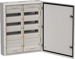 TITAN 5 Корпус металлический ЩРн-96 (2х48) 710х570х140мм IP54 серый (одна дверь) IEK TI5-50-N-2X048-54-7035
