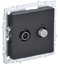 BRITE Розетка двойная TV+SAT РТВ/РСп12-БрГ графит IEK BR-AF20-O-K53