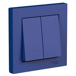Выключатель 2-кл. AtlasDesign (сх.5) 10AX в сборе аквамарин SE ATN001152 1712728