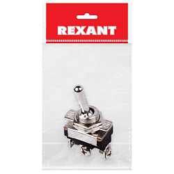 Тумблер 220V 10А (3c) ON-OFF-ON однополюсный  Mini  (ASW-23)  REXANT Индивидуальная упаковка 1 шт 36-4311-1