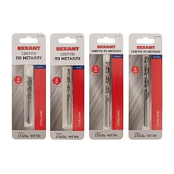Набор сверл по металлу Слесарь Mini (P6M5) диаметр 3-4-5-6мм (4 шт) REXANT 91-0593
