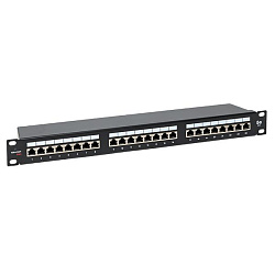 Патч-панель TERACOM PRO 19'' Cat.5E 1U полный экран STP 24 порта RJ-45 Dual IDC с органайзером TRP-PPNL-5ESTP-1U24