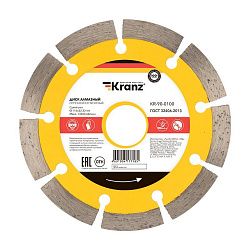 Диск алмазный отрезной сегментный 115x22,2x2x10мм KRANZ KR-90-0100