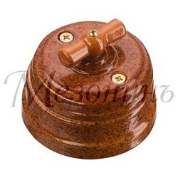 Art-Decor Выключатель ретро фарфоровый поворотный на 4 положения в комплекте с подъемной рамкой 10А GE70401-42