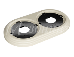 Рамка двухместная пластиковая, 163x92x14 мм, цвет - слоновая кость, серия УСАДЬБА, ТМ МЕЗОНИНЪ GE30702-02