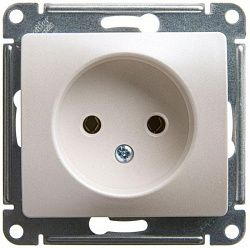 Розетка 1-м СП Glossa 16А IP20 250В без заземл. механизм перламутр. SE GSL000641 1180339