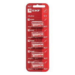 Алкалиновая батарейка А27 для сигнализаций блистер 5шт. EKF A27-BL5