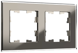BRITE Рамка 2 -местная РУ-2-2-БрД стекло дымчатый IEK BR-M22-G-K30