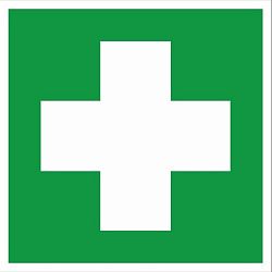 Знак наклейка EC01 "Аптечка первой медицинской помощи" (200x200) фотолюминесцентный EKF an-ec-01-f