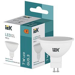 Лампа светодиодная MR16 7 Вт 450lm 4000K GU5.3 IEK LL-I-MR16-7-230-40-GU5