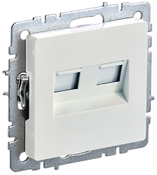 BRITE Розетка компьютерная двойная RJ45 кат.6 РК11-2-БрЖ жемчуг IEK BR-K20-2-K36