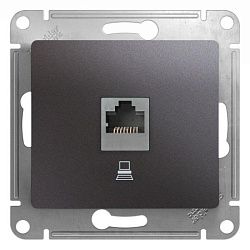 Розетка компьютерная 1-м Glossa RJ45 кат.5E механизм графит SE GSL001381K 463595