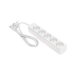 Удлинитель 5 гнезд, 1,5м, 3х0,75мм², с/з, белый PROconnect 13-4211