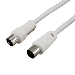 Шнур ТВ гнездо - ТВ штекер, 10м, белый REXANT 18-0007