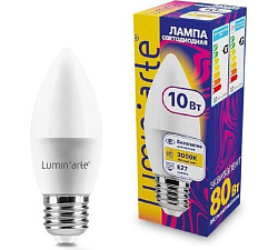 Светодиодная лампа Luminarte LSTD-C37-10W3KE27 10Вт 3000K E27 LSTD-C37-10W3KE27