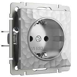 Розетка с заземлением (hammer серебряный) Werkel W1271006