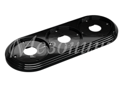 Рамка трехместная пластиковая, 234x92x14 мм, цвет - черный, серия УСАДЬБА, ТМ МЕЗОНИНЪ GE30703-05