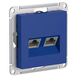 Розетка компьютерная 2-м AtlasDesign RJ45+RJ45 кат.5E механизм аквамарин SE ATN001185 1712736