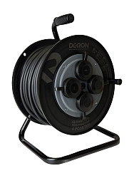 Удлинитель на катушке (пластик) УХз-16-4-50-К УХЛ2, 4 гнезда с заземлением и крышками, ПВС 3х1,5 50м, 16А, IP44 DEKRON DEK0906-0020