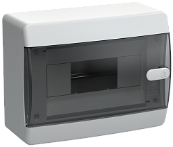 UNION Compact Корпус пластиковый БЕЛЫЙ ЩРН-П-8, IP41 черная прозрачная дверь IEK UIC-KP12-N-08-41-K01