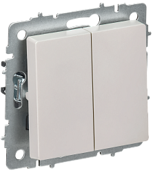 BRITE Выключатель 2-клавишный перекрестный 10А ВС10-2-3-БрЖ жемчуг IEK BR-V23-0-10-K36