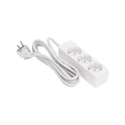 Удлинитель 3 гнезда, 3м, 3х0,75мм², с/з, белый  PROconnect 13-4209