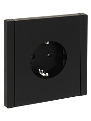 FORTE&PIANO Розетка 1-местная с заземлением без защитных шторок безвинтовое крепление 16А FP114 черный IEK FP-R11-16-1-K02