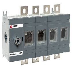 Рубильник 200A 4P без рукоятки управления TwinBlock EKF tb-s-200-4p