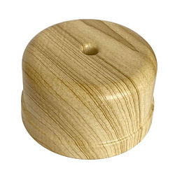 Коробка распределительная пластиковая D80мм, высота 43мм, IP20, цвет -сосна, УСАДЬБА, ТМ "МезонинЪ"  GE30236-11