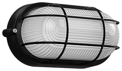 Светильник НПП1402 овал с решеткой 60Вт IP54 черный IEK LNPP0-1402-1-060-K02