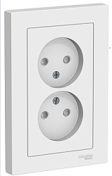 Розетка двойная AtlasDesign без заземл. со шторками16А в сборе лотос SE ATN001322 1739917