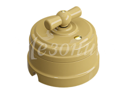 Выключатель ретро фарфоровый поворотный перекрестный, в комплекте с подъемной рамкой, 10А, 250В, цве GE70402-32