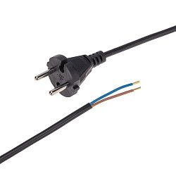 Шнур электрический с вилкой ПВС 2х0,75 мм² 3м черный REXANT 11-1303