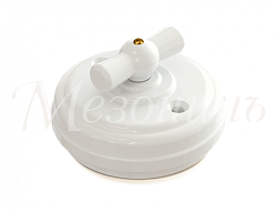 Выключатель ретро фарфоровый поворотный на 2 полож, проходн (D70x35, 10А, 250В, IP20, без подъ GE70404-01k