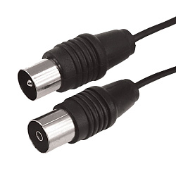 ВЧ-кабель, ТВ-гнездо - ТВ-штекер, 15м, черный REXANT 17-5017